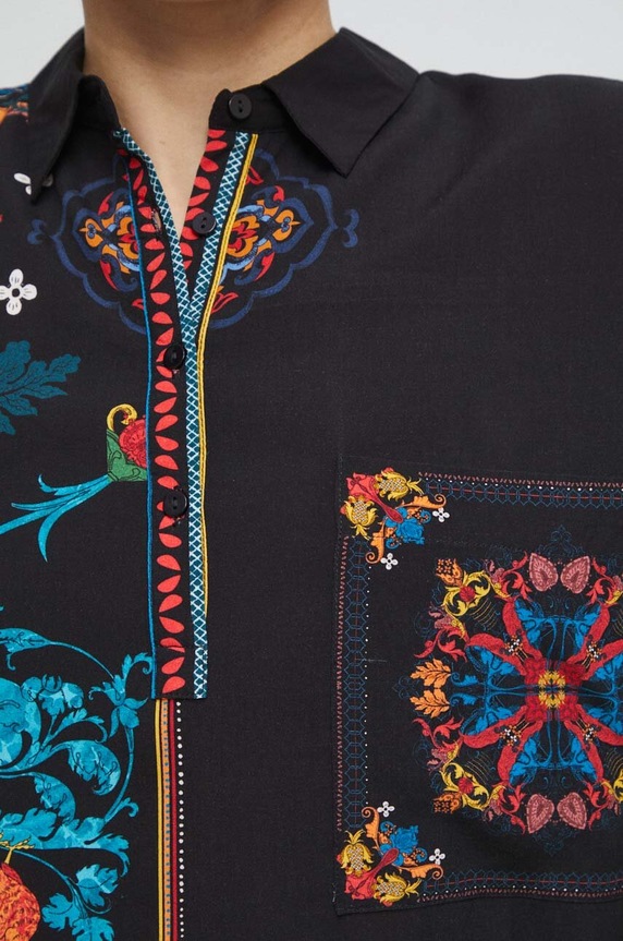 Sukienka damska wzorzysta kolor czarny RS23.SUD600 czarny