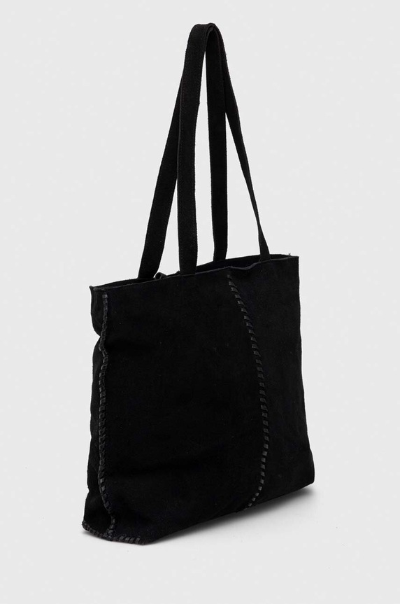 Semišová kabelka dámska čierna farba RS23.TOD519 čierna RS23