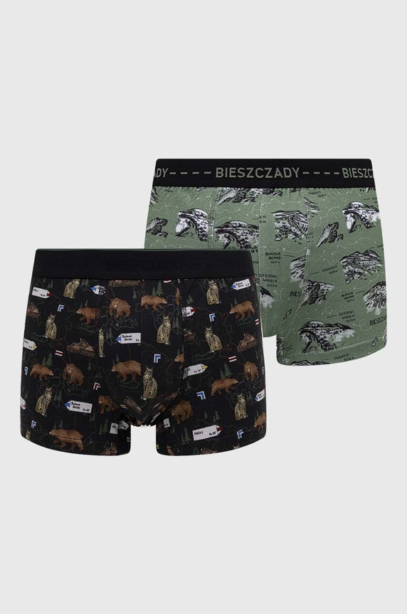 Bokserki męskie wzorzyste (2-pack) kolor multicolor dzianina multicolor RS24.BIM202