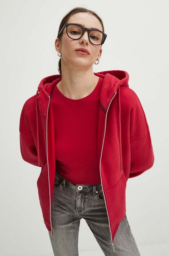 Bluza damska z kapturem gładka kolor różowy pozostałe różowy RS24.BLD030