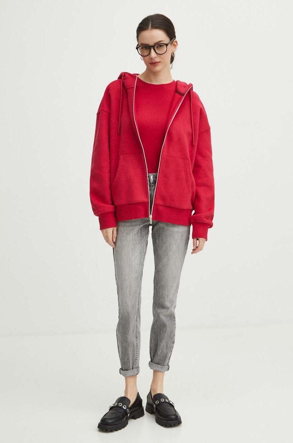 Bluza damska z kapturem gładka kolor różowy RS24.BLD030 różowy RS24