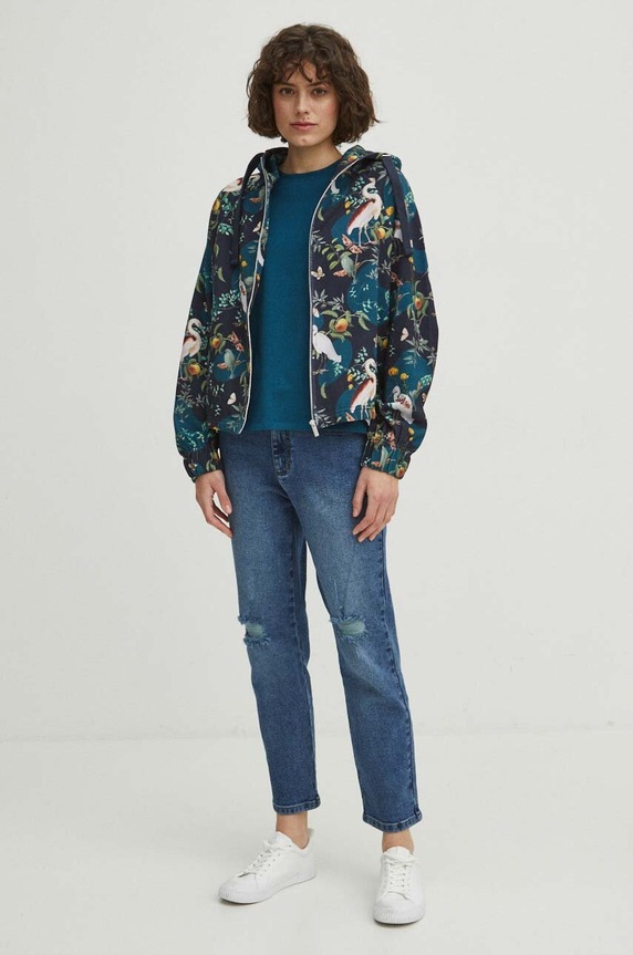 Oblečení Mikina dámská z kolekce Graphics Series tyrkysová barva RS24-BLD453 tyrkysová