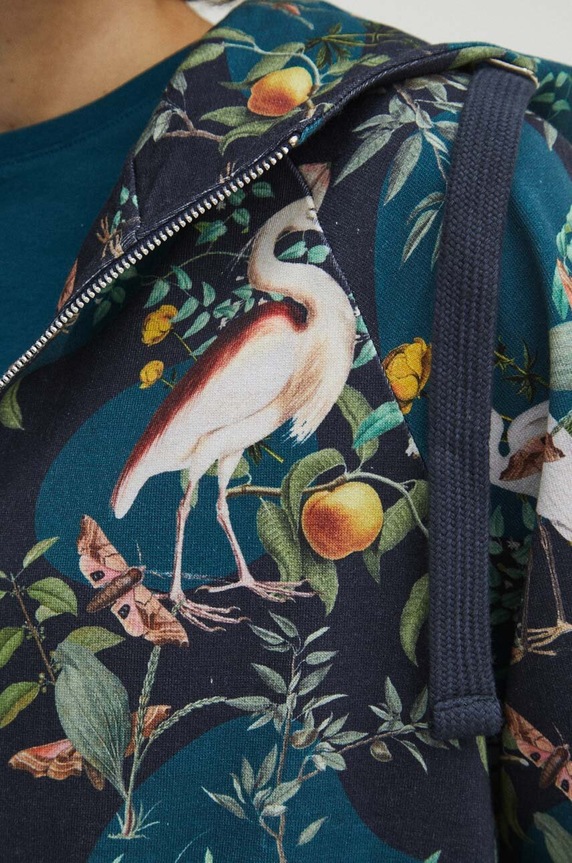 Mikina dámská z kolekce Graphics Series tyrkysová barva RS24-BLD453