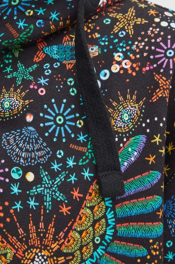 Bluza damska z kapturem wzorzysta kolor czarny RS24-BLDA03 czarny