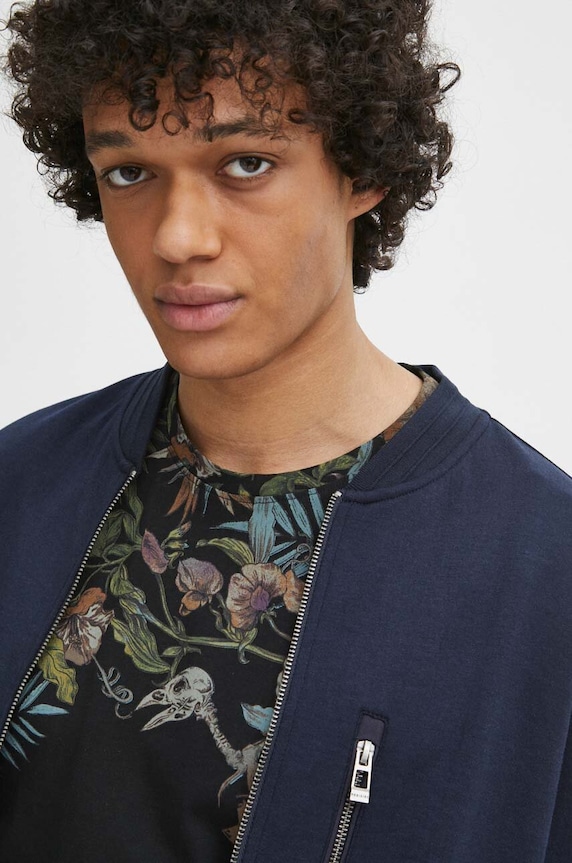 Bluza męska rozpinana gładka kolor granatowy granatowy RS24.BLM700