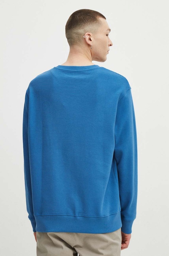 Odzież Longsleeve męski prążkowany kolor niebieski RS24.BUM011 niebieski