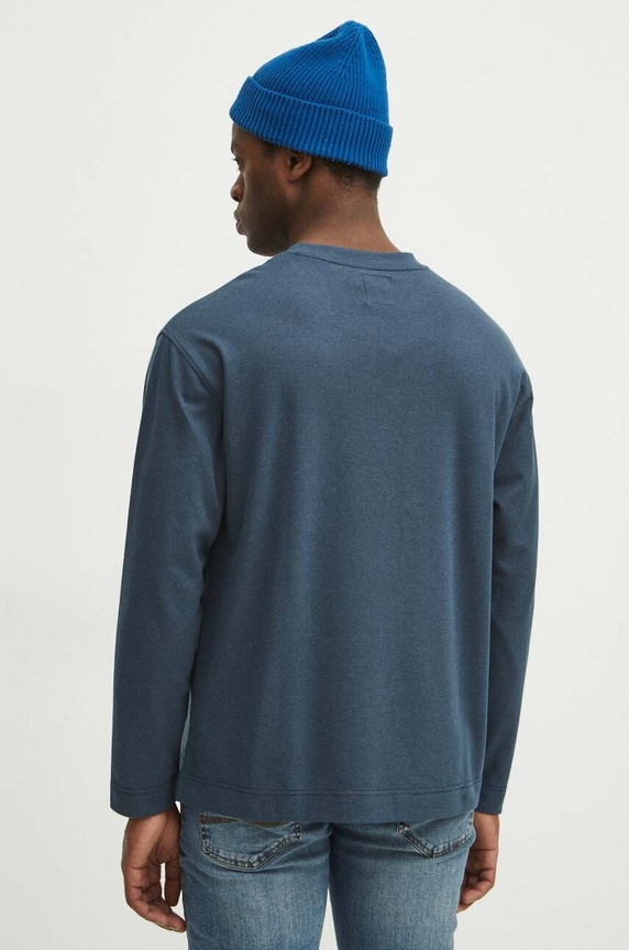 Longsleeve męski regular kolor granatowy granatowy RS24.BUM031