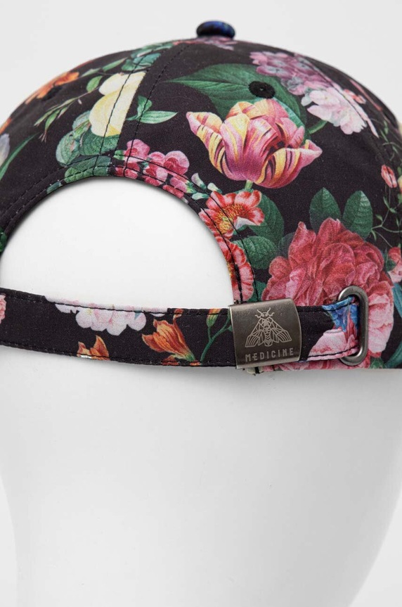 Akcesoria Czapka z daszkiem damska w kwiaty kolor multicolor RS24.CAD501 multicolor