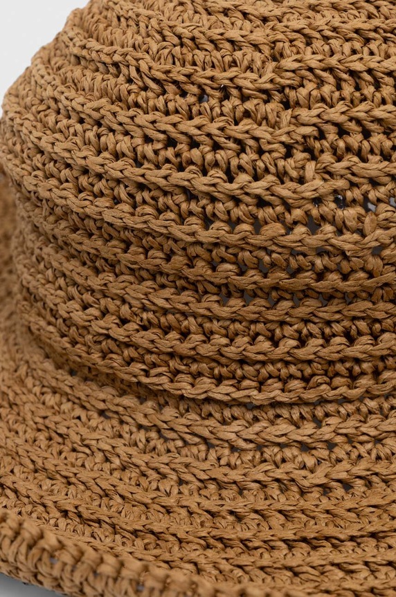 Akcesoria Kapelusz damski pleciony typu bucket hat kolor beżowy RS24-CAD711 beżowy