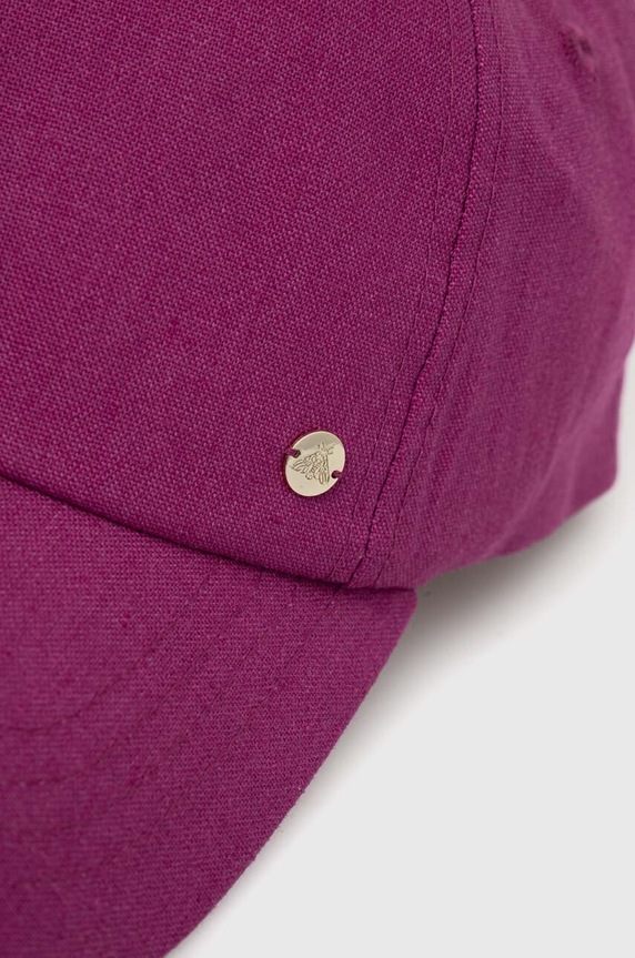 Czapka z daszkiem damska gładka z lnem kolor różowy RS24.CAD738 różowy RS24