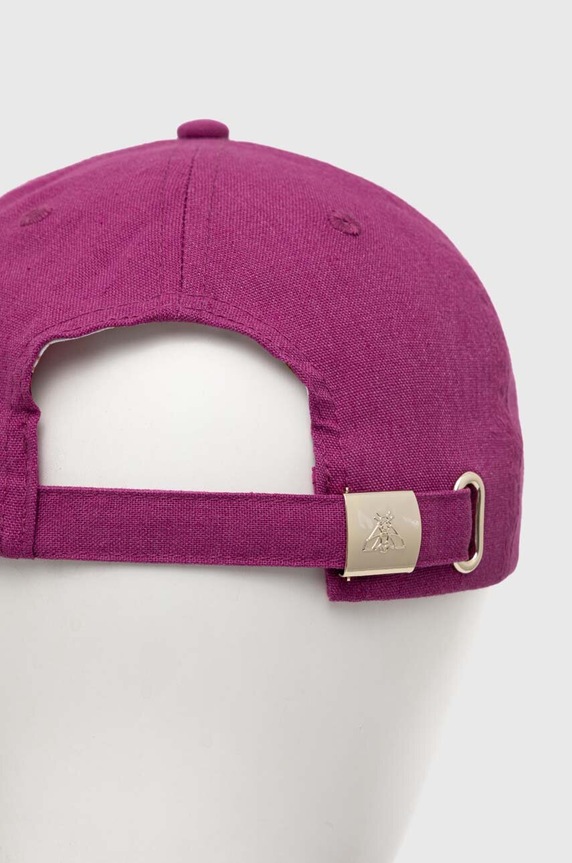 Akcesoria Czapka z daszkiem damska gładka z lnem kolor różowy RS24.CAD738 różowy