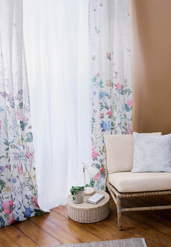 Dekoratívna záclona s prímesou ľanu 140 x 260 cm (2-pack) viac farieb viacfarebná RS24-DEU500