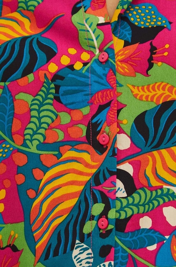 Koszula damska regular wzorzysta kolor różowy RS24-KDD071