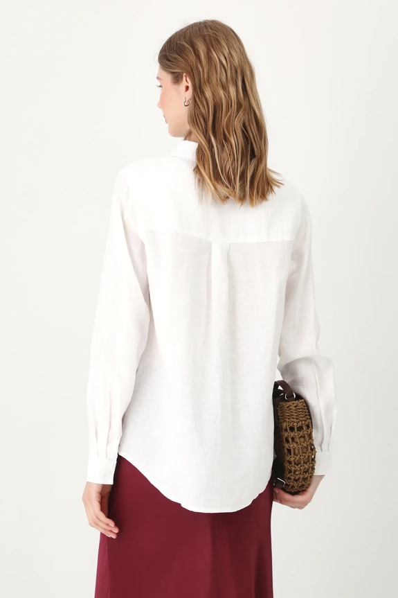 Oblečení košile dámská lněná RS24-KDD501 bílá