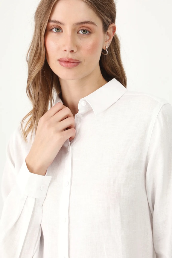 košile dámská lněná bílá RS24-KDD501