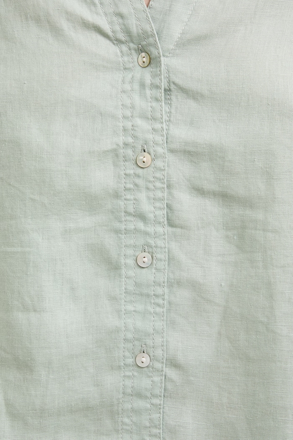 Koszula damska lniana RS24-KDD902 turkusowy
