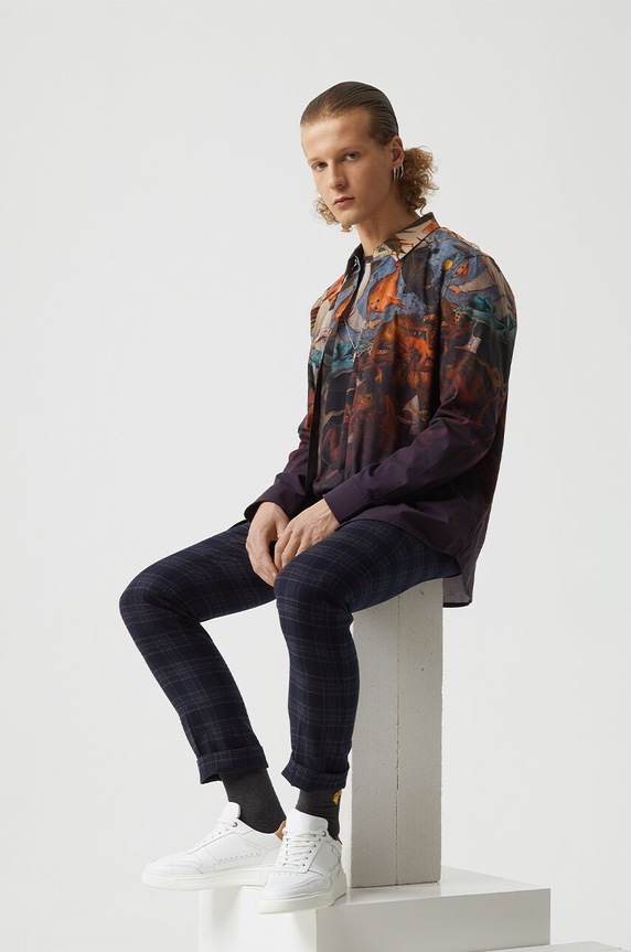 Koszula męska z kolekcji Eviva L'arte kolor multicolor casual multicolor RS24-KDM208