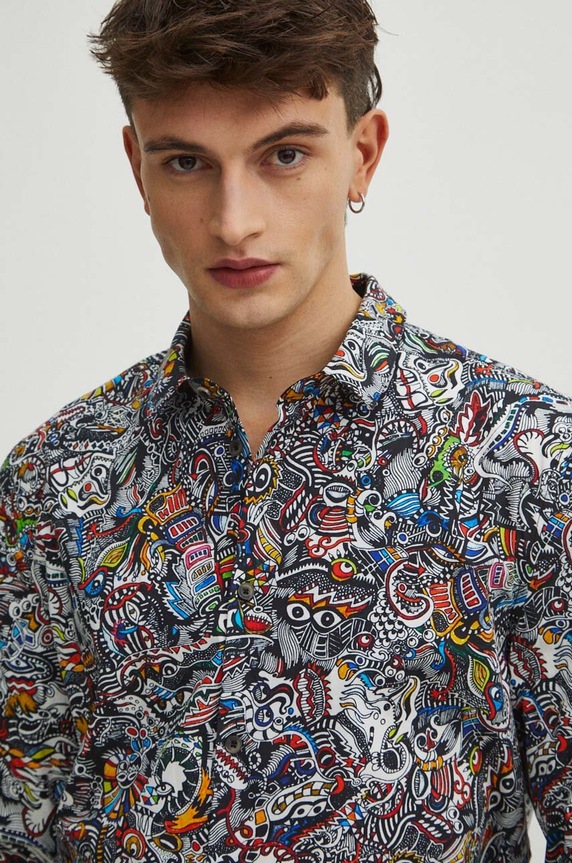 Koszula męska by Justyna Rybak, Grafika Polska kolor multicolor RS24.KDM420 multicolor RS24