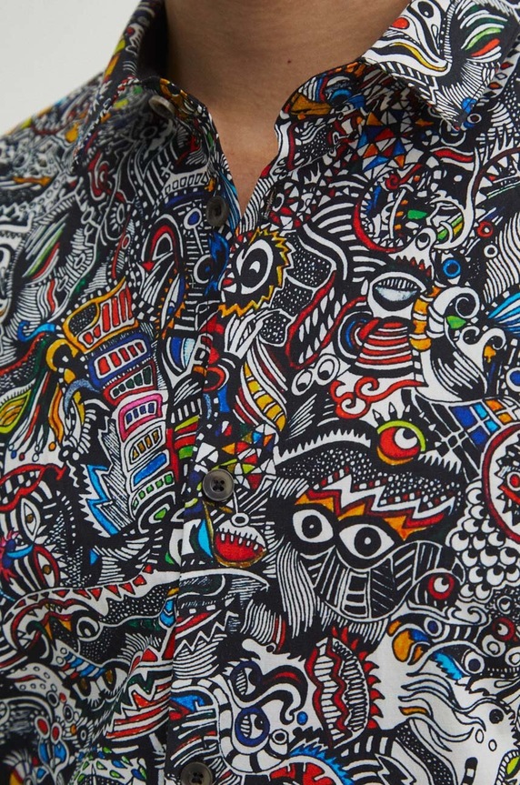 Koszula męska by Justyna Rybak, Grafika Polska kolor multicolor RS24.KDM420