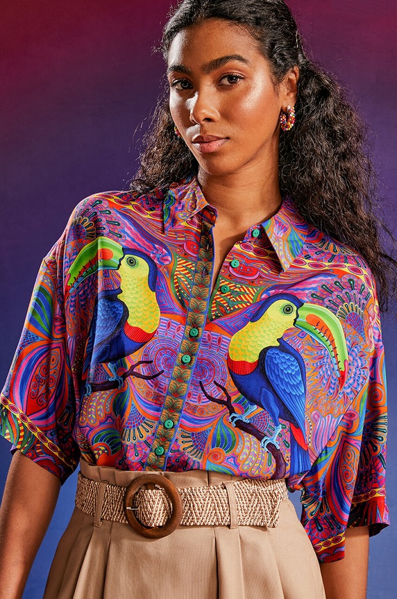 Koszula damska z kolekcji Jane Tattersfield x Medicine kolor multicolor casual multicolor RS24.KKD850