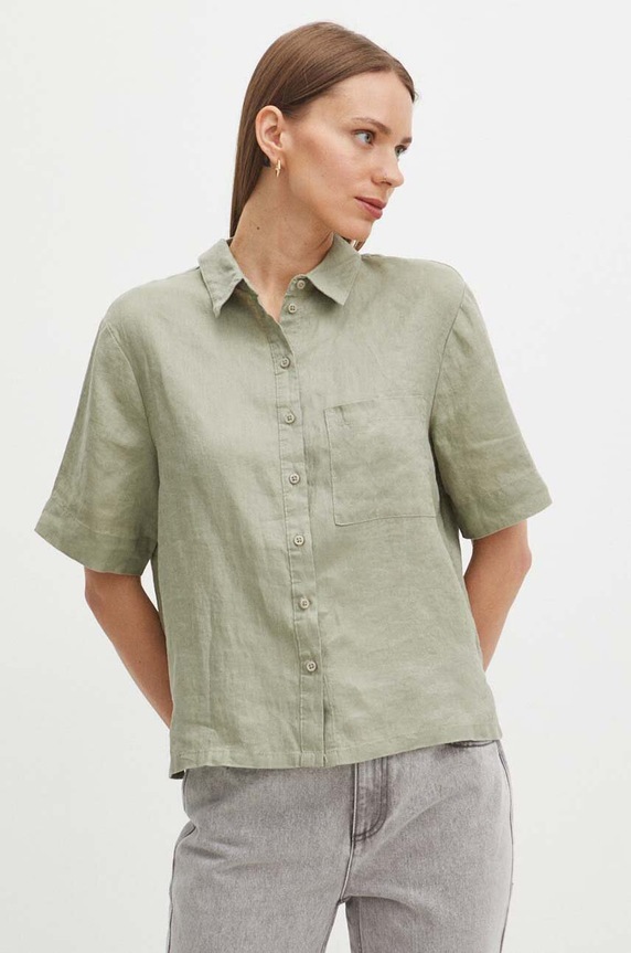 Medicine camicia di lino biancheria verde RS24-KKD902