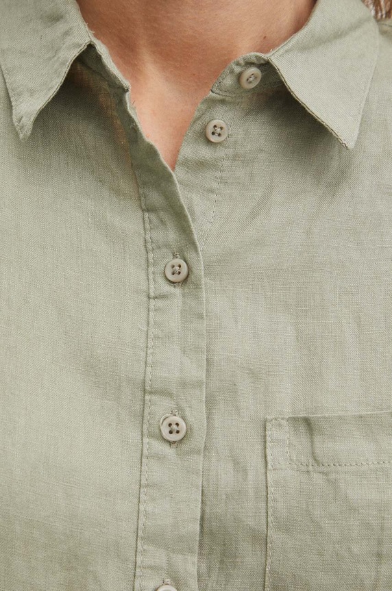 Medicine camicia di lino RS24-KKD902 verde