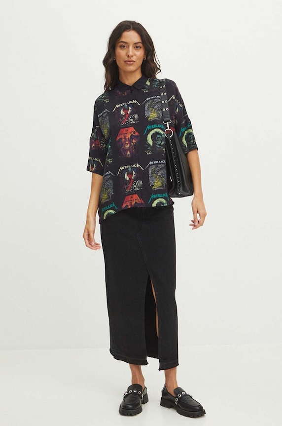 Odzież Koszula damska oversize Metallica kolor multicolor RS24-KKDB50 multicolor