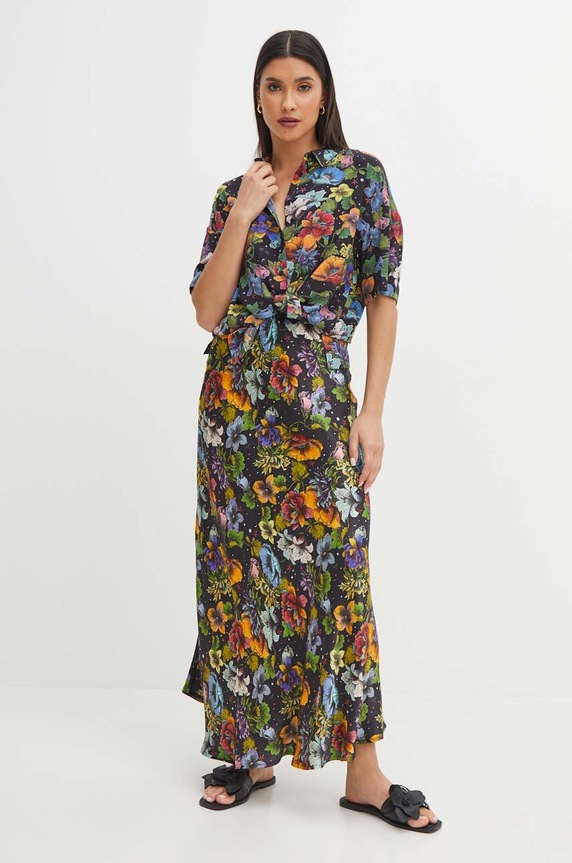 Koszula damska oversize wzorzysta kolor czarny RS24-KKDC00 czarny RS24