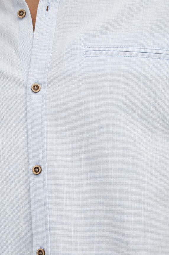 Ľanová košeľa pánska s golierom button down modrá farba RS24-KKM070 modrá RS24