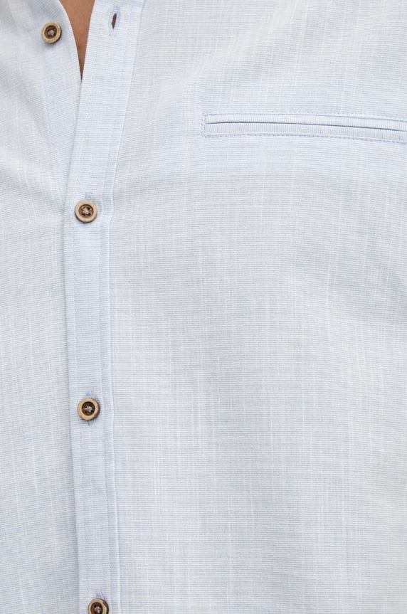 Ľanová košeľa pánska s golierom button down modrá farba RS24-KKM070 modrá RS24