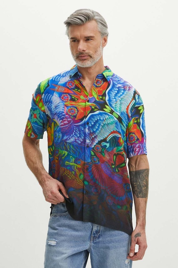Koszula męska z kolekcji Jane Tattersfield x Medicine kolor multicolor RS24.KKM821 multicolor