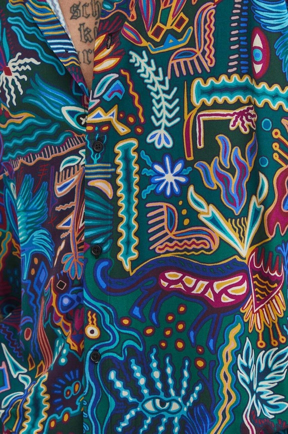 Koszula męska z kołnierzykiem klasycznym wzorzysta kolor multicolor RS24.KKMB14 multicolor