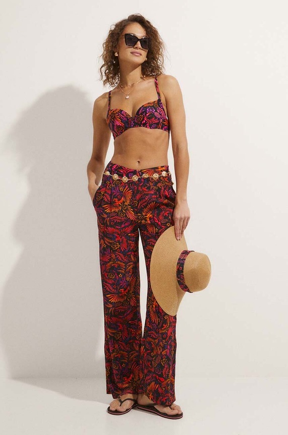 Dwuczęściowy strój kąpielowy damski wzorzysty kolor czarny RS24-KOD702 czarny RS24