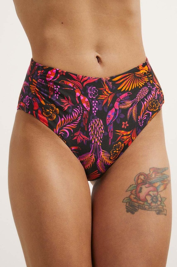 Dwuczęściowy strój kąpielowy damski wzorzysty kolor czarny RS24-KOD702 czarny