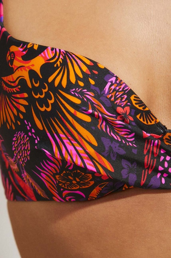 Dwuczęściowy strój kąpielowy damski wzorzysty kolor czarny RS24-KOD702