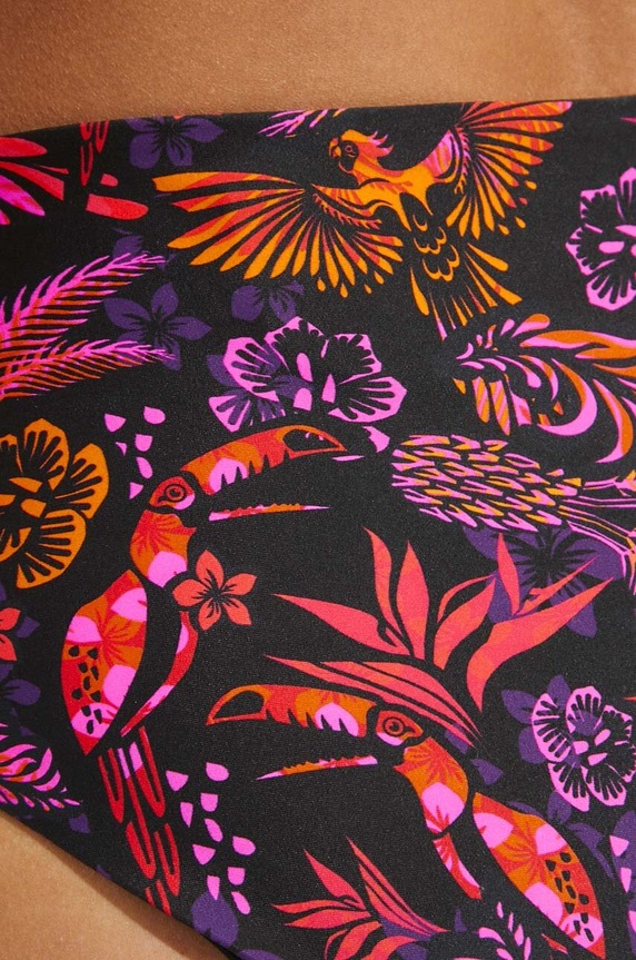 Dwuczęściowy strój kąpielowy damski wzorzysty kolor czarny RS24-KOD702