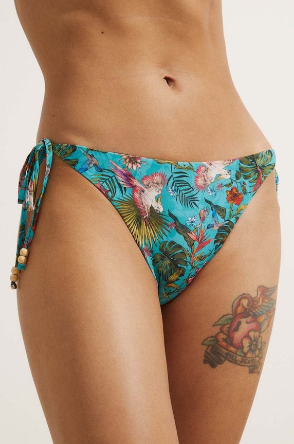 Dwuczęściowy strój kąpielowy damski wzorzysty kolor zielony RS24.KOD709 turkusowy