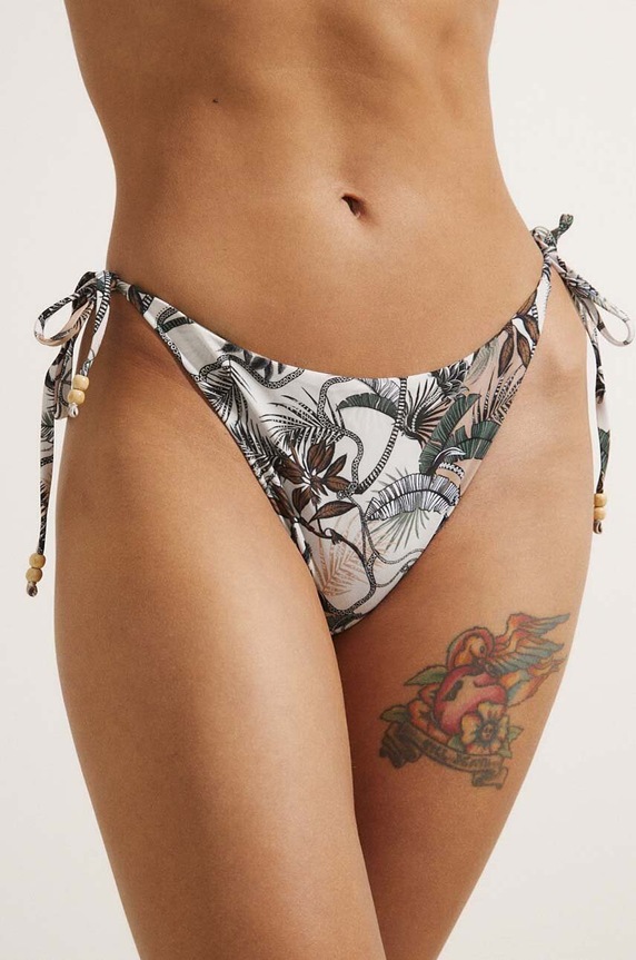 Dwuczęściowy strój kąpielowy damski wzorzysty kolor beżowy RS24.KOD709 beżowy