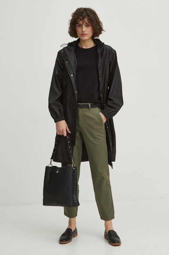 Nepromokavý kabát dámský jednobravený černá barva RS24.KPD402 černá RS24