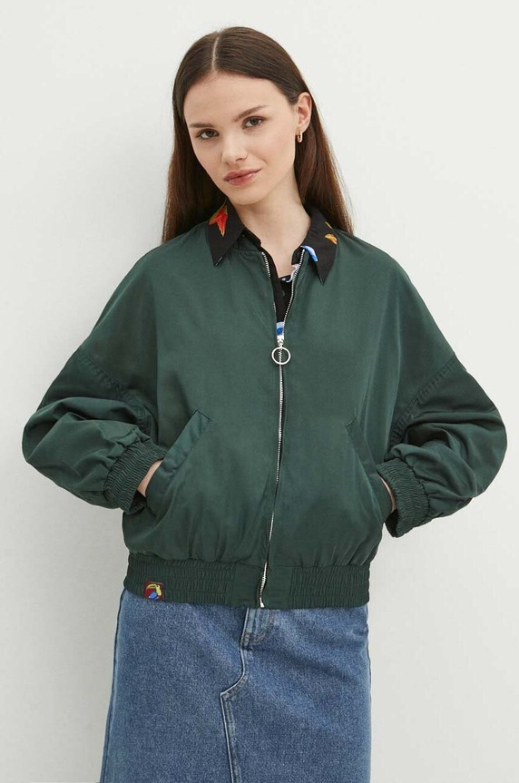 Bunda bomber dásmka z kolekcie Jane Tattersfield x Medicine zelená farba RS24-KUD850 zelená RS24