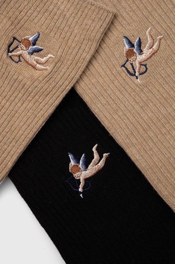 Bavlnené ponožky dámske s ozdobnou výšivkou z kolekcie Eviva L'arte (2-pack) RS24.LGD250 viacfarebná RS24