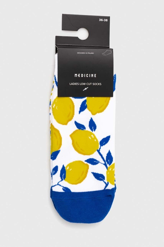 Odzież Skarpetki bawełniane damskie w cytryny (2-pack) kolor multicolor RS24.LGD308 multicolor