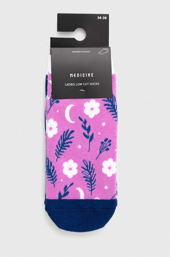 Odzież Skarpetki bawełniane damskie z motywem roślinnym i zwierzęcym (2-pack) kolor multicolor RS24.LGD602 multicolor