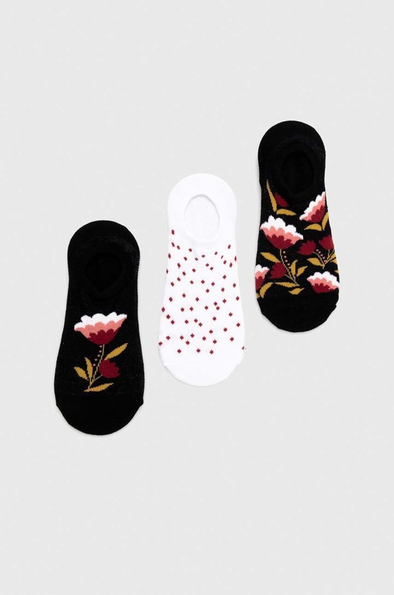 Bavlněné ponožky dámské květované (3-pack) více barev krátké ponožky vícebarevná RS24.LGD606