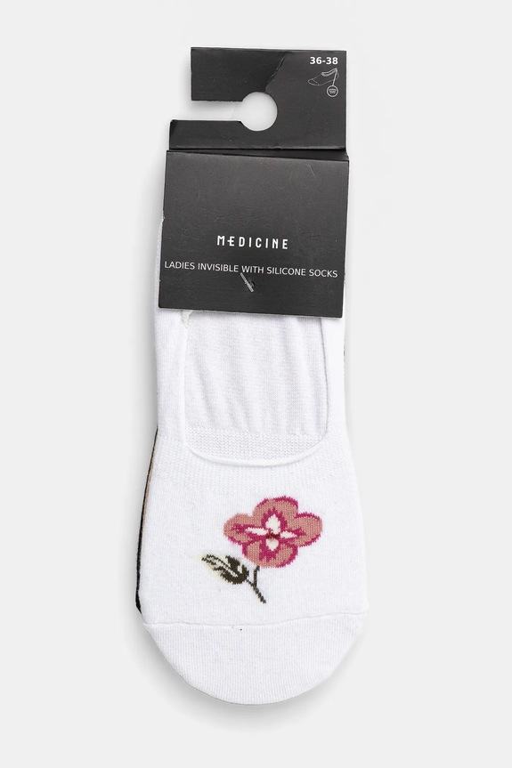 Oblečení Bavlněné ponožky dámské s květinovým vzorem (3-pack) více barev RS24-LGD800 vícebarevná