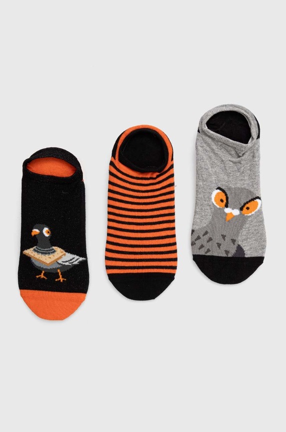 Skarpetki bawełniane męskie w gołębie (3-pack) kolor multicolor skarpetki krótkie multicolor RS24-LGM504