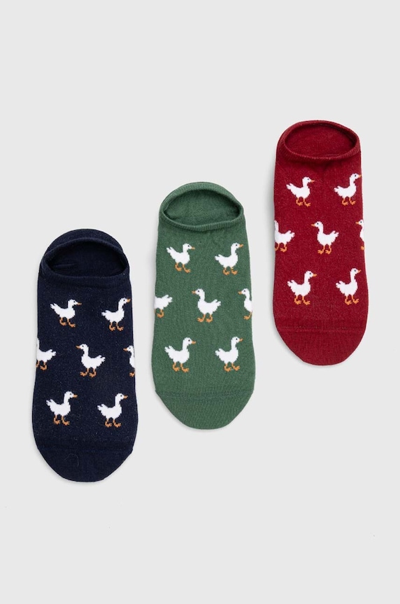 Skarpetki bawełniane męskie w gęsi (3-pack) kolor multicolor skarpetki krótkie multicolor RS24.LGM809