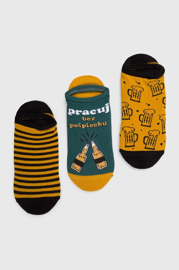 Skarpetki bawełniane męskie wzorzyste (3-pack) kolor multicolor skarpetki krótkie multicolor RS24-LGM902