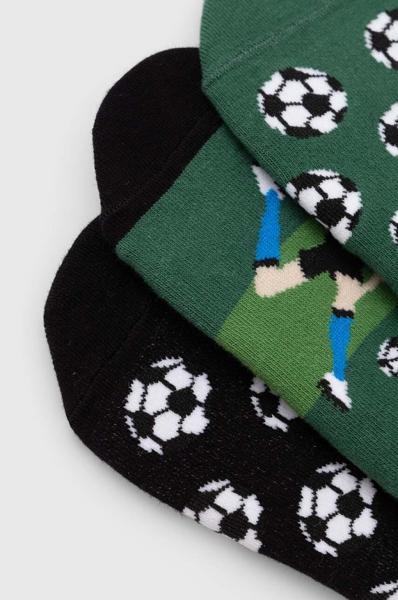 Skarpetki bawełniane męskie z motywem piłki nożnej (3-pack) kolor multicolor RS24.LGMB05 multicolor RS24