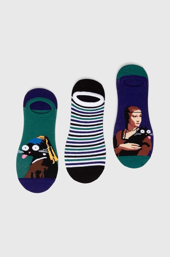 Skarpetki bawełniane męskie wzorzyste (3-pack) kolor multicolor skarpetki krótkie multicolor RS24.LGMC01